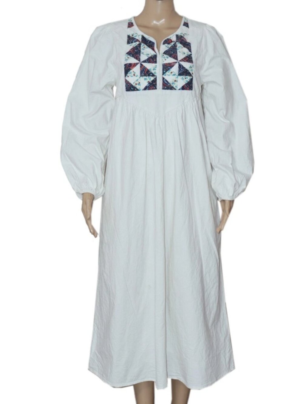 Leon & Harper Robe Romain Bellis Printed White Midi Dress M